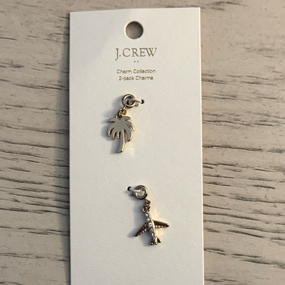 J. Crew Gold Palm Tree and Airplane Charms sold out